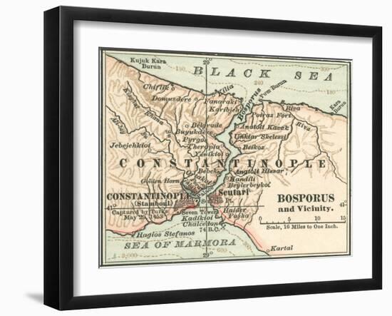 Map of Bosphorus (C. 1900), Maps-Encyclopaedia Britannica-Framed Art Print