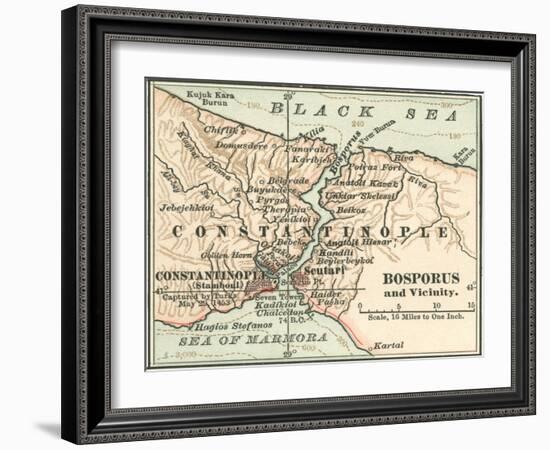 Map of Bosphorus (C. 1900), Maps-Encyclopaedia Britannica-Framed Art Print