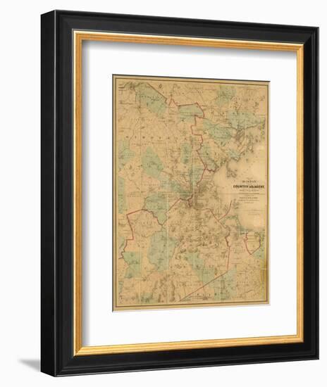 Map of Boston, c.1860-H^ F^ Walling-Framed Art Print