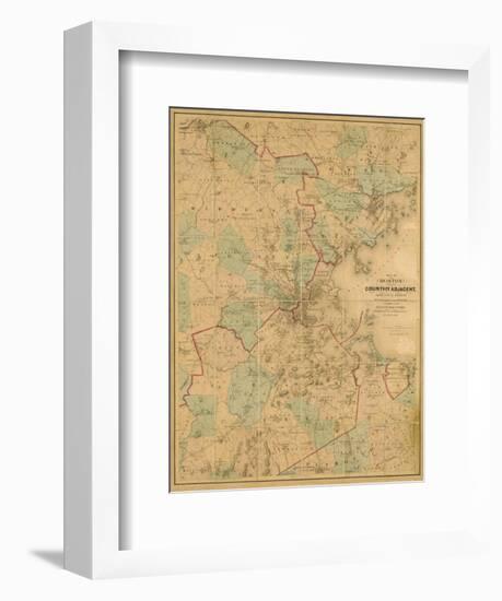 Map of Boston, c.1860-H^ F^ Walling-Framed Art Print