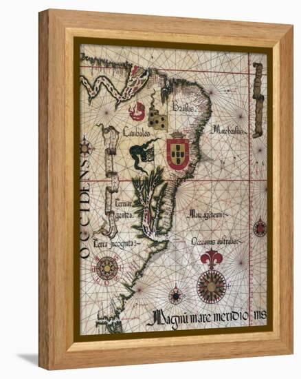 Map of Brazil, 1561-null-Framed Premier Image Canvas