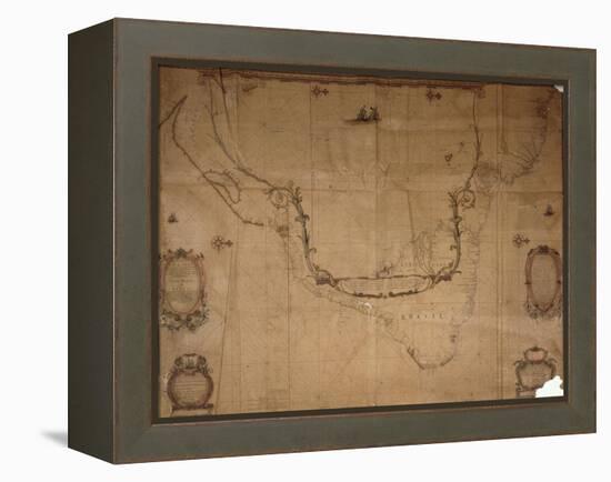 Map of Brazil, from 'Dutch Marine Maps', 1637-null-Framed Premier Image Canvas