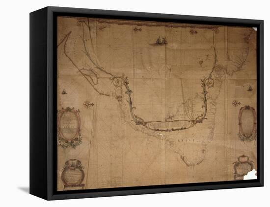 Map of Brazil, from 'Dutch Marine Maps', 1637-null-Framed Premier Image Canvas