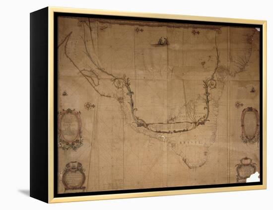 Map of Brazil, from 'Dutch Marine Maps', 1637-null-Framed Premier Image Canvas