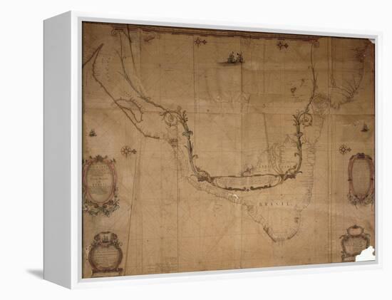 Map of Brazil, from 'Dutch Marine Maps', 1637-null-Framed Premier Image Canvas