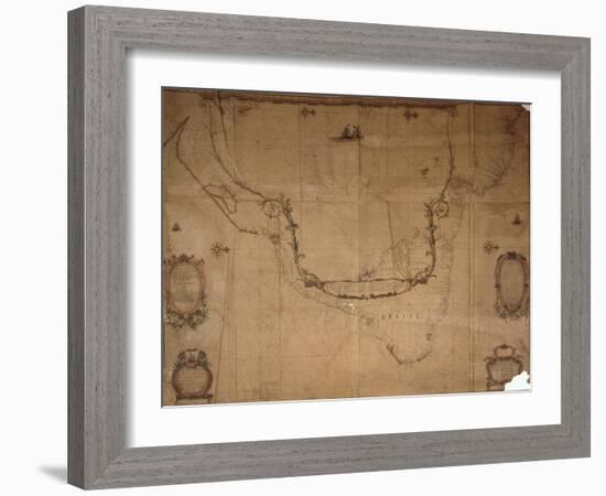 Map of Brazil, from 'Dutch Marine Maps', 1637-null-Framed Giclee Print