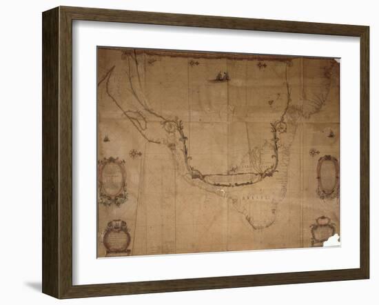 Map of Brazil, from 'Dutch Marine Maps', 1637-null-Framed Giclee Print