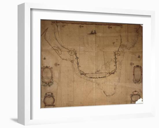 Map of Brazil, from 'Dutch Marine Maps', 1637-null-Framed Giclee Print