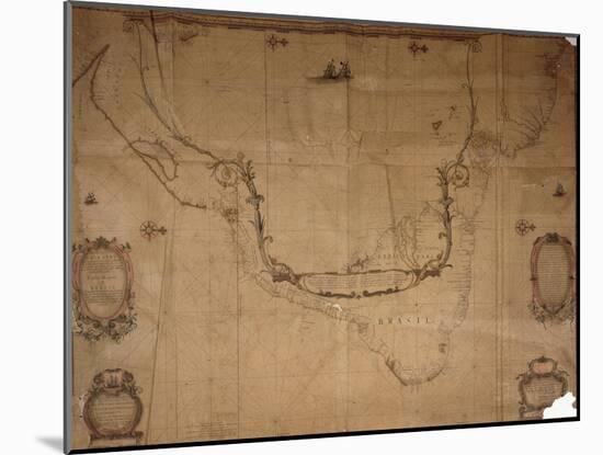 Map of Brazil, from 'Dutch Marine Maps', 1637-null-Mounted Giclee Print