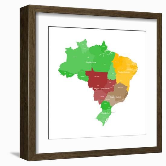 Map of Brazil-malachy120-Framed Art Print