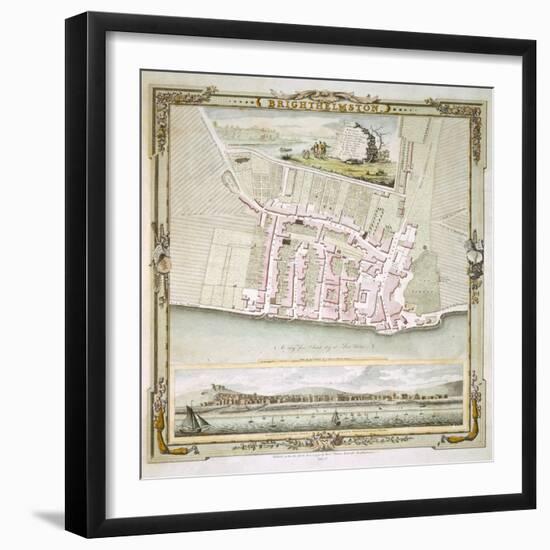 Map of Brighton by Thomas Yeakell and William Gardner, Engraved by Whitchurch, 1779-null-Framed Giclee Print