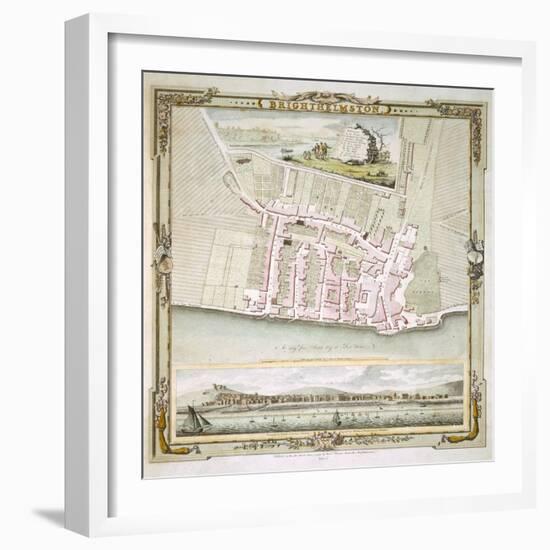 Map of Brighton by Thomas Yeakell and William Gardner, Engraved by Whitchurch, 1779-null-Framed Giclee Print