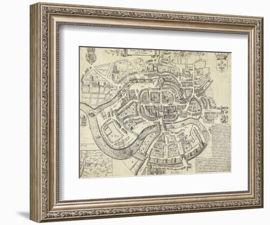 Map of Bristol, Great Britain and its Surroundings, 1671-null-Framed Giclee Print