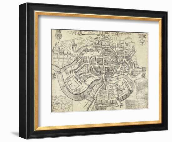 Map of Bristol, Great Britain and its Surroundings, 1671-null-Framed Giclee Print