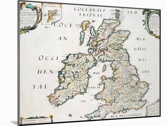 Map of Britain and Ireland, Published Paris 1640-Nicolas Sanson D'abbeville-Mounted Giclee Print