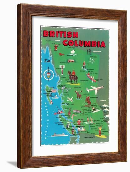 Map of British Columbia-null-Framed Art Print