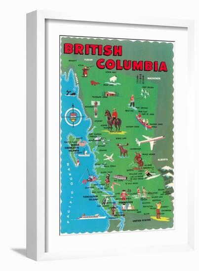 Map of British Columbia-null-Framed Art Print