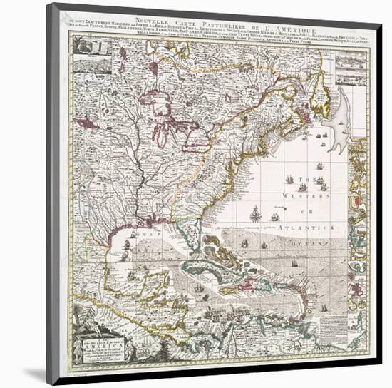 Map of British Empire 1733-Henry Popple-Mounted Art Print