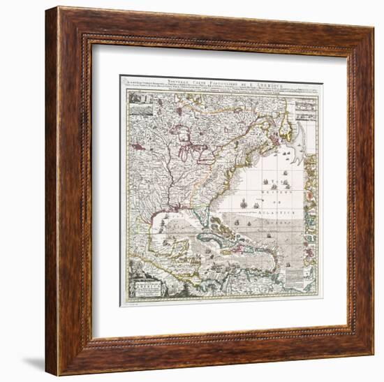 Map of British Empire 1733-Henry Popple-Framed Art Print