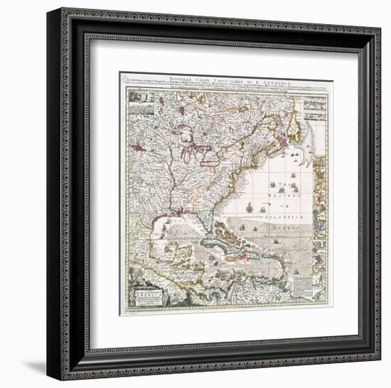 Map of British Empire 1733-Henry Popple-Framed Art Print