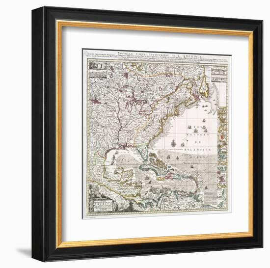 Map of British Empire 1733-Henry Popple-Framed Art Print