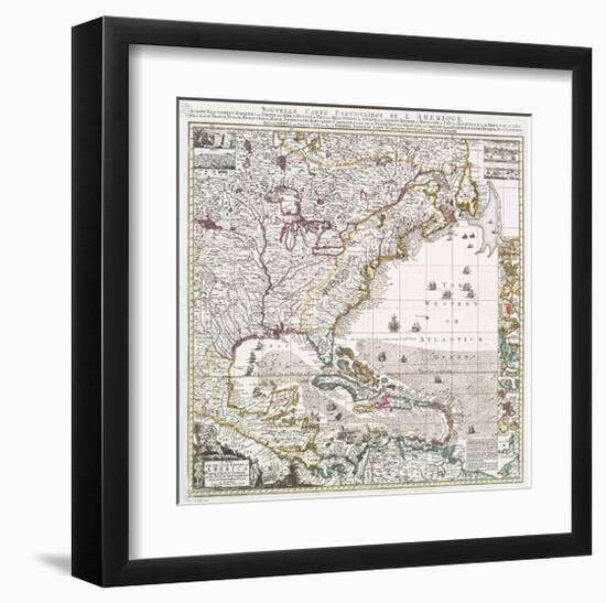 Map of British Empire 1733-Henry Popple-Framed Art Print