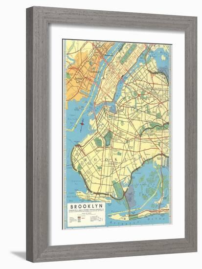 Map of Brooklyn, New York-null-Framed Art Print