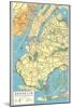 Map of Brooklyn, New York-null-Mounted Art Print