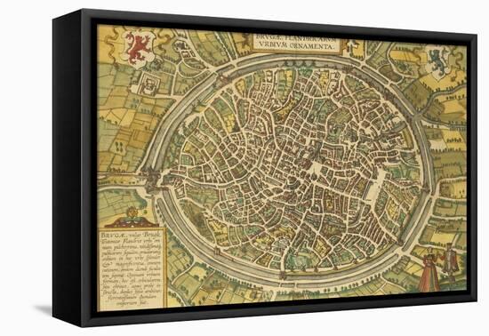 Map of Bruges from Civitates Orbis Terrarum-null-Framed Premier Image Canvas