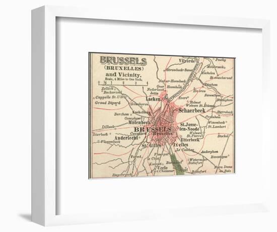 Map of Brussels (C. 1900), Maps-Encyclopaedia Britannica-Framed Art Print