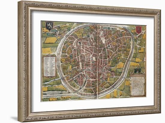 Map of Brussels-Abraham Ortelius-Framed Art Print