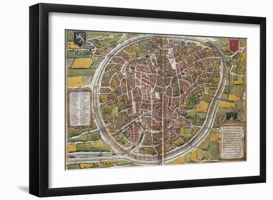 Map of Brussels-Abraham Ortelius-Framed Art Print