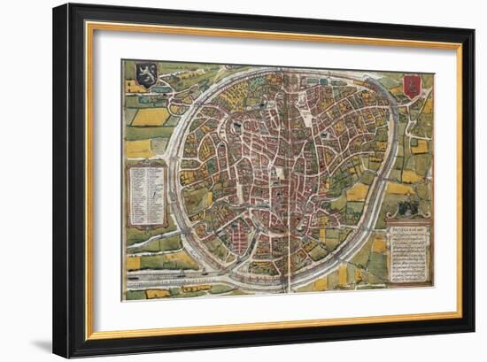 Map of Brussels-Abraham Ortelius-Framed Art Print