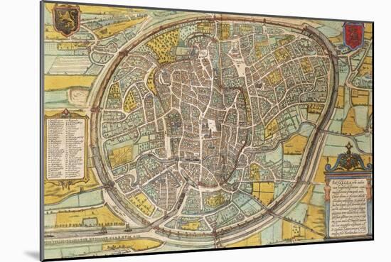 Map of Bruxelles from Civitates Orbis Terrarum-null-Mounted Giclee Print