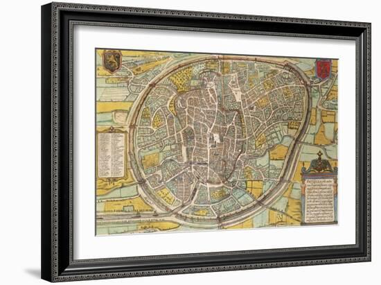 Map of Bruxelles from Civitates Orbis Terrarum-null-Framed Giclee Print