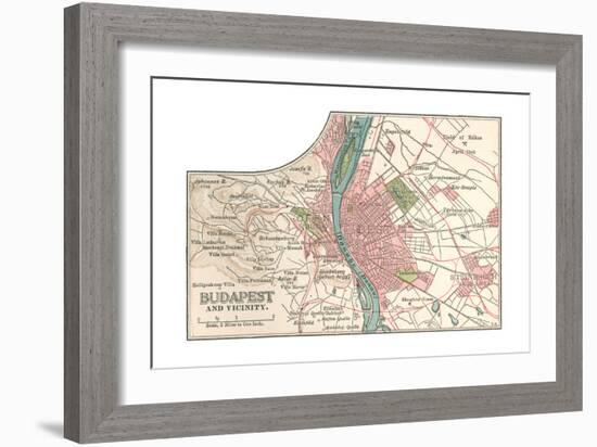 Map of Budapest (C. 1900), Maps-Encyclopaedia Britannica-Framed Giclee Print