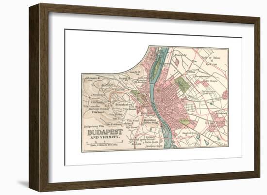 Map of Budapest (C. 1900), Maps-Encyclopaedia Britannica-Framed Giclee Print