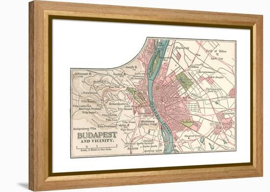 Map of Budapest (C. 1900), Maps-Encyclopaedia Britannica-Framed Premier Image Canvas