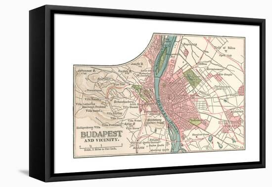 Map of Budapest (C. 1900), Maps-Encyclopaedia Britannica-Framed Premier Image Canvas