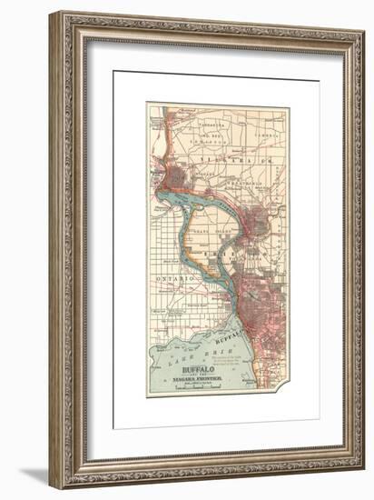 Map of Buffalo and the Niagara Frontier (C.1900)-Encyclopaedia Britannica-Framed Giclee Print