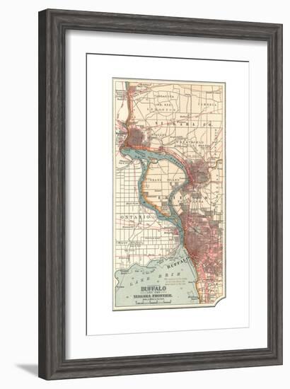 Map of Buffalo and the Niagara Frontier (C.1900)-Encyclopaedia Britannica-Framed Giclee Print