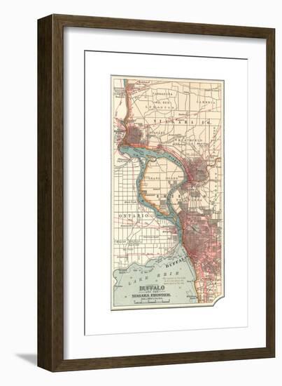 Map of Buffalo and the Niagara Frontier (C.1900)-Encyclopaedia Britannica-Framed Giclee Print