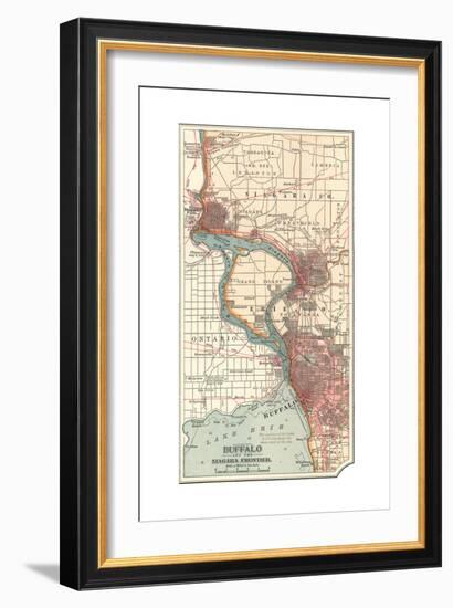 Map of Buffalo and the Niagara Frontier (C.1900)-Encyclopaedia Britannica-Framed Giclee Print