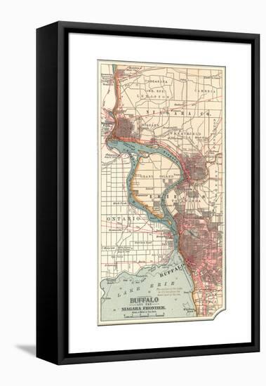 Map of Buffalo and the Niagara Frontier (C.1900)-Encyclopaedia Britannica-Framed Premier Image Canvas