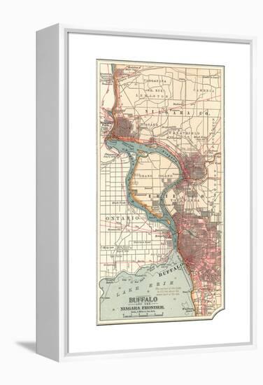 Map of Buffalo and the Niagara Frontier (C.1900)-Encyclopaedia Britannica-Framed Premier Image Canvas