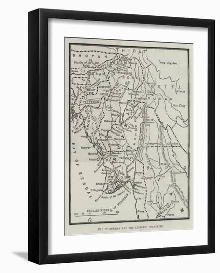 Map of Burmah and the Adjacent Countries-null-Framed Giclee Print