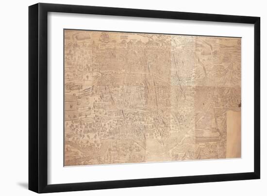 Map of Cairo, a Bird'S-Eye View, 1549-null-Framed Giclee Print