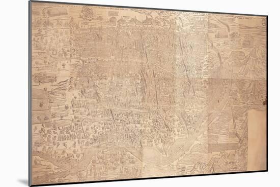 Map of Cairo, a Bird'S-Eye View, 1549-null-Mounted Giclee Print