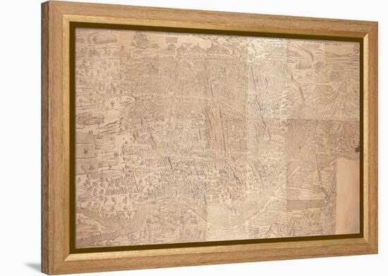 Map of Cairo, a Bird'S-Eye View, 1549-null-Framed Premier Image Canvas