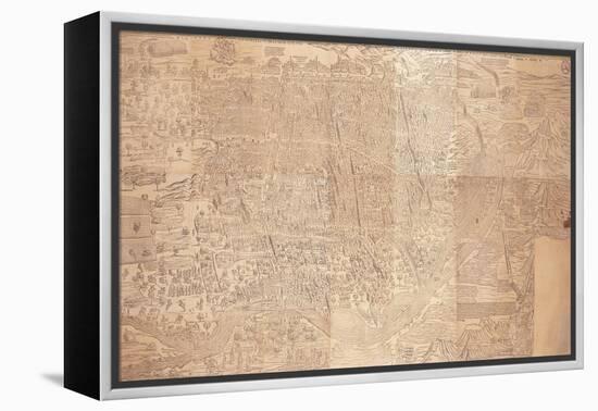 Map of Cairo, a Bird'S-Eye View, 1549-null-Framed Premier Image Canvas